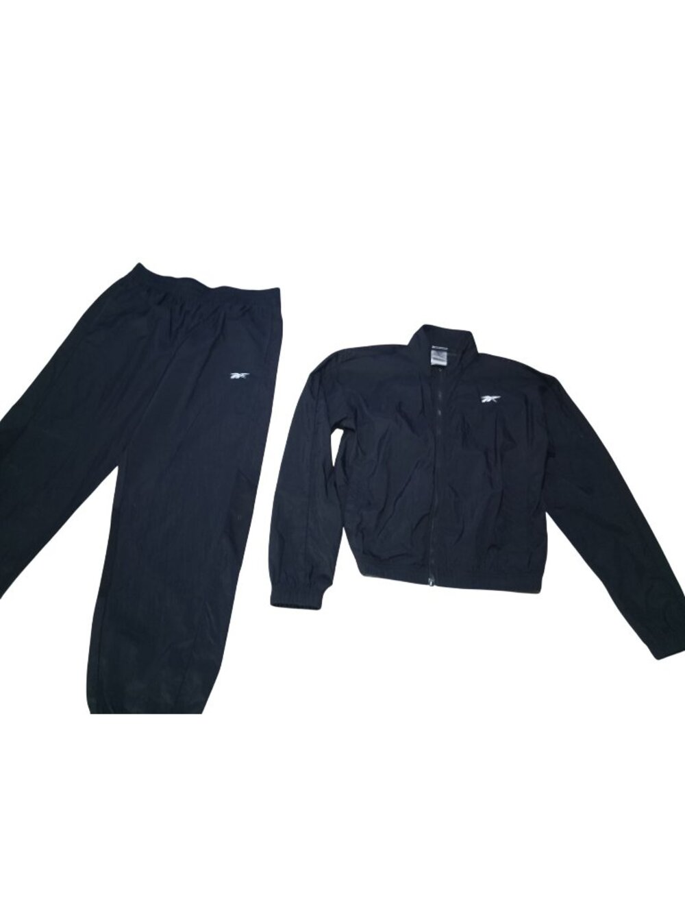 Reebok Black Full-Zip Tracksuit With Elastic Waist & Cuffs Mesh Lining Size M Fo